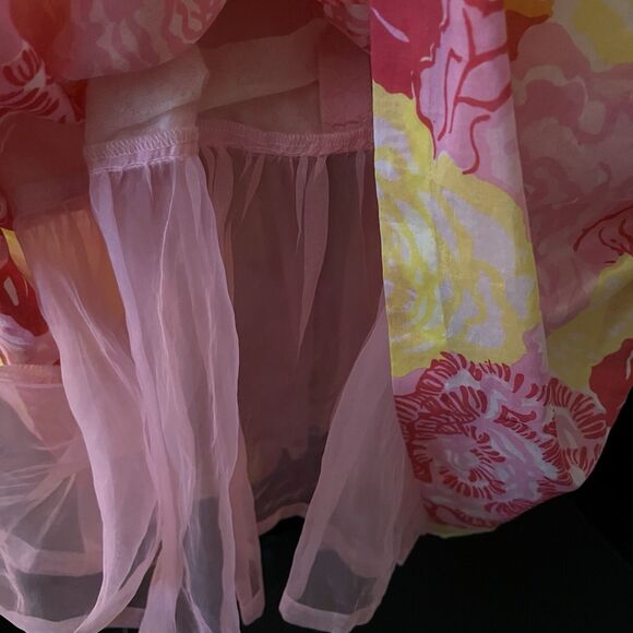 Lilly Pulitzer Winners Circle Pink Floral White Label Sleeveless Sundress Sz 8 - Picture 7 of 11
